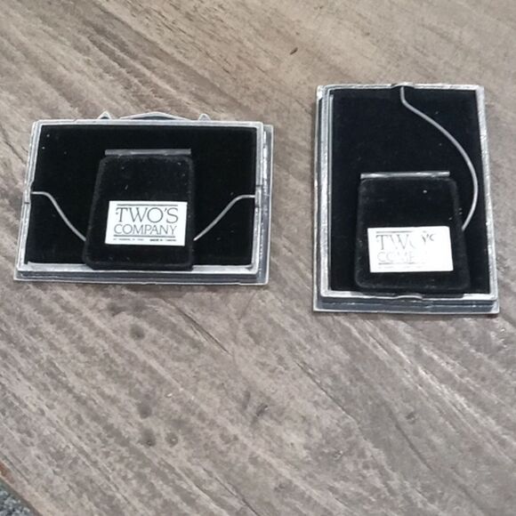 Two's Company set of 2 pewter pearl & rhinestone Photo Frames 2.5" x 3.5" NWOT - Picture 4 of 4